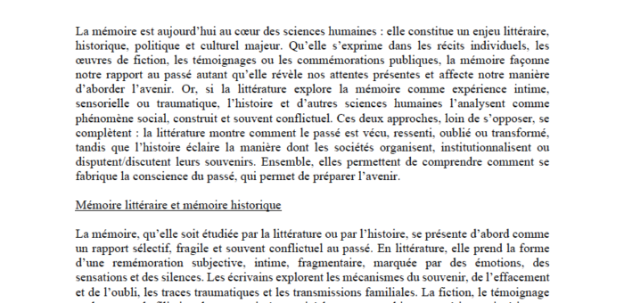 AAC – Colloque Junior sur la thématique Mémoire-Mémoires