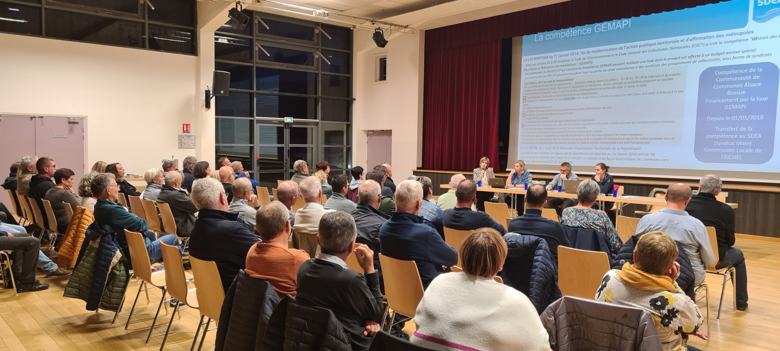 réunion publique d'information post-catastrophe à Diemeringen, après les inondations de mai 2024, avec le SDEA 2 octobre 2024